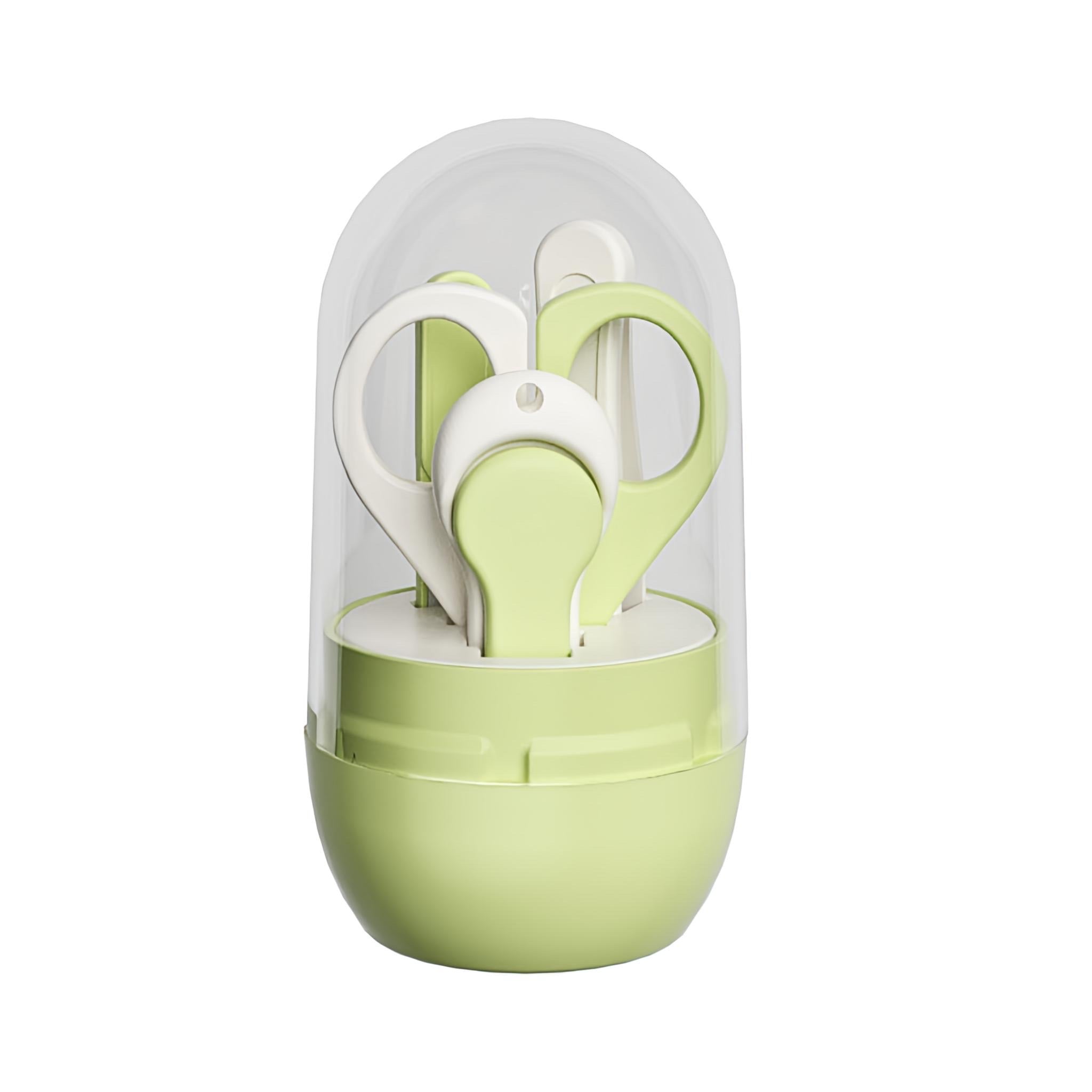 KidDough Baby Grooming Set, Portable New Born Baby Grooming Kit for Baby Manicure Set with Kids Nail Cutter, Tweezer, Filer and Scissors (Green) - Baby Grooming Set