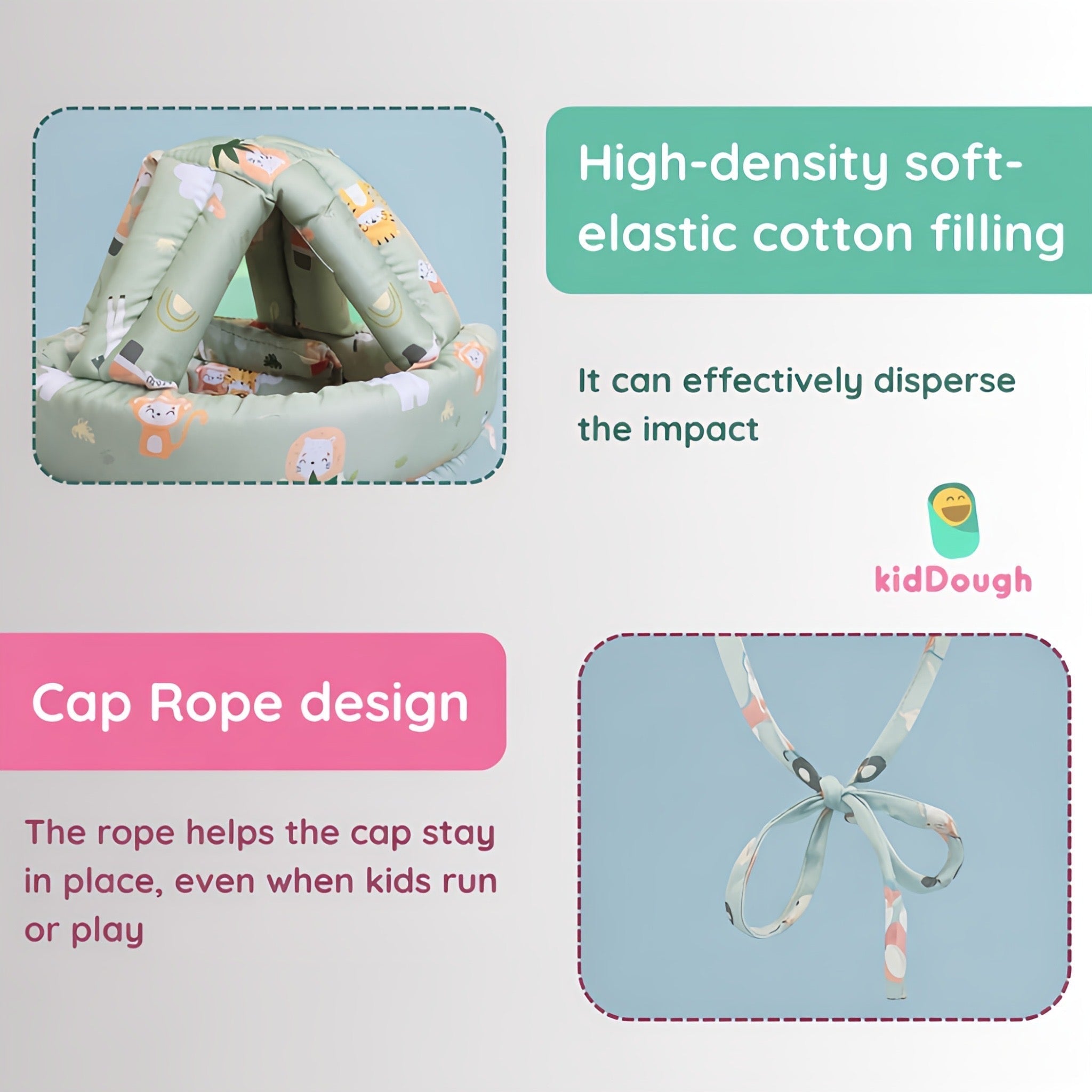 Kiddough Baby Head Protector Safety Helmet (6 Months–3 Years) - Baby Safety