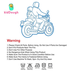 KidDough Baby Kids Safety Strongest Premium Belt for Two Wheeler Bike/Scooty - SafetyBeltGrey