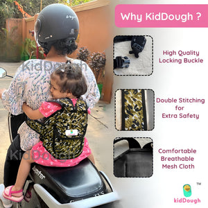 KidDough Baby Kids Safety Strongest Premium Belt for Two Wheeler Bike/Scooty - SafetyBeltYellow