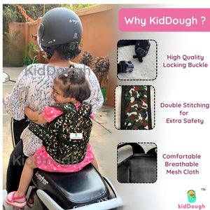 KidDough Baby Kids Safety Strongest Premium Belt for Two Wheeler Bike/Scooty - SafetyBeltRed