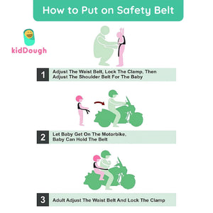 KidDough Baby Kids Safety Strongest Premium Belt for Two Wheeler Bike/Scooty - SafetyBeltYellow