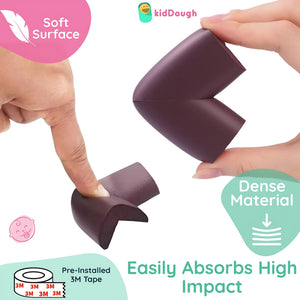 KidDough Baby Proofing Corner Guards - Pack of 10 Brown Pieces - BrownCornerGuard
