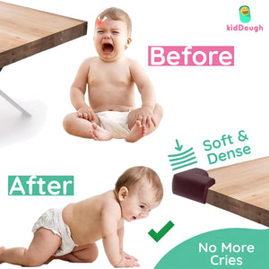 KidDough Baby Proofing Corner Guards - Pack of 10 Brown Pieces - BrownCornerGuard