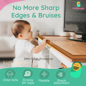 KidDough Baby Proofing Corner Safety Strip and Corner Guard 2 Mtrs Light Brown - 2MtrsLightBrown
