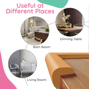 KidDough Baby Proofing Corner Safety Strip and Corner Guard 2 Mtrs Light Brown - 2MtrsLightBrown