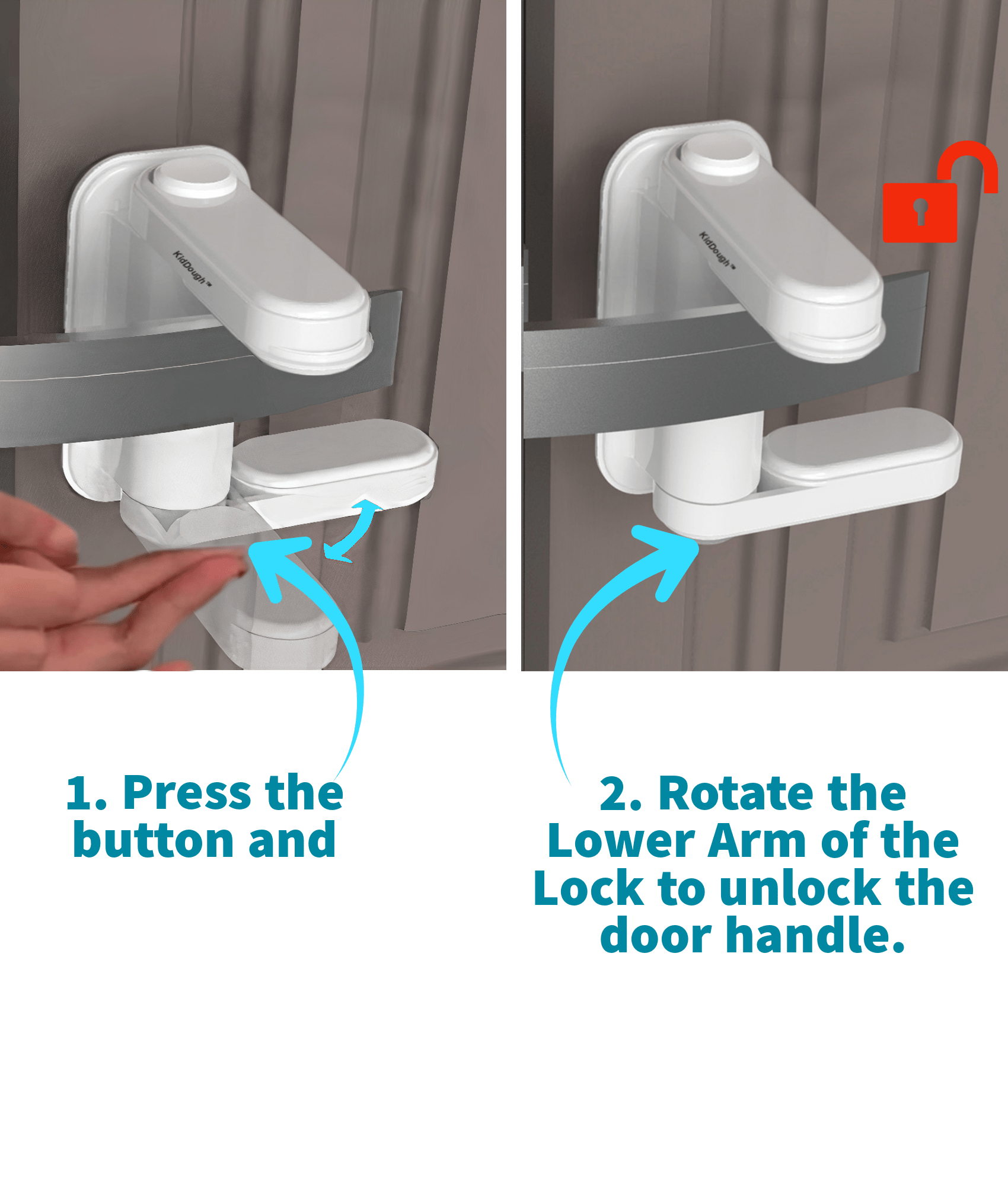 KidDough Baby Proofing Door Handle Safety Locks - Pack of 2 - DoorHandleLocks
