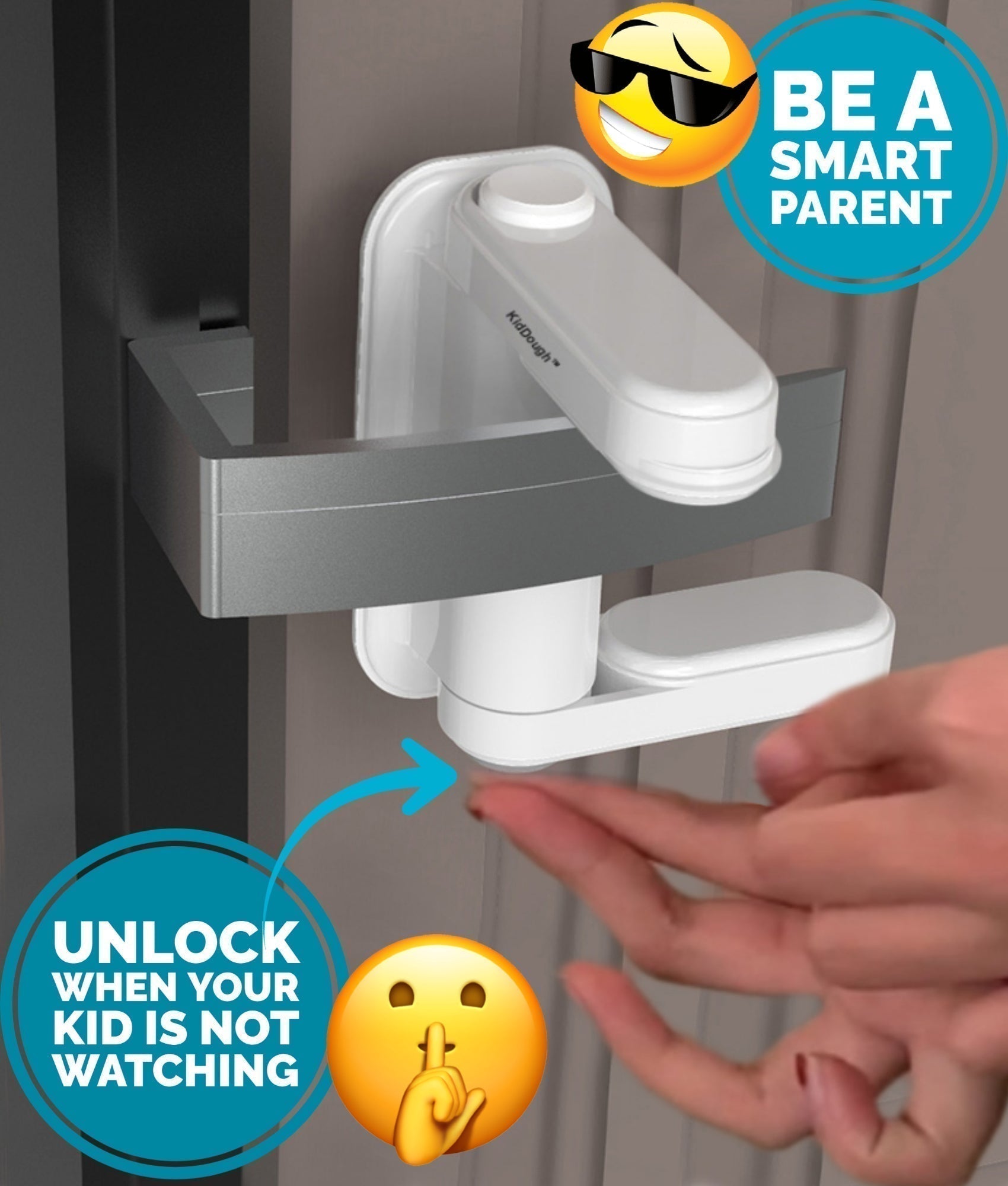 KidDough Baby Proofing Door Handle Safety Locks - Pack of 2 - DoorHandleLocks