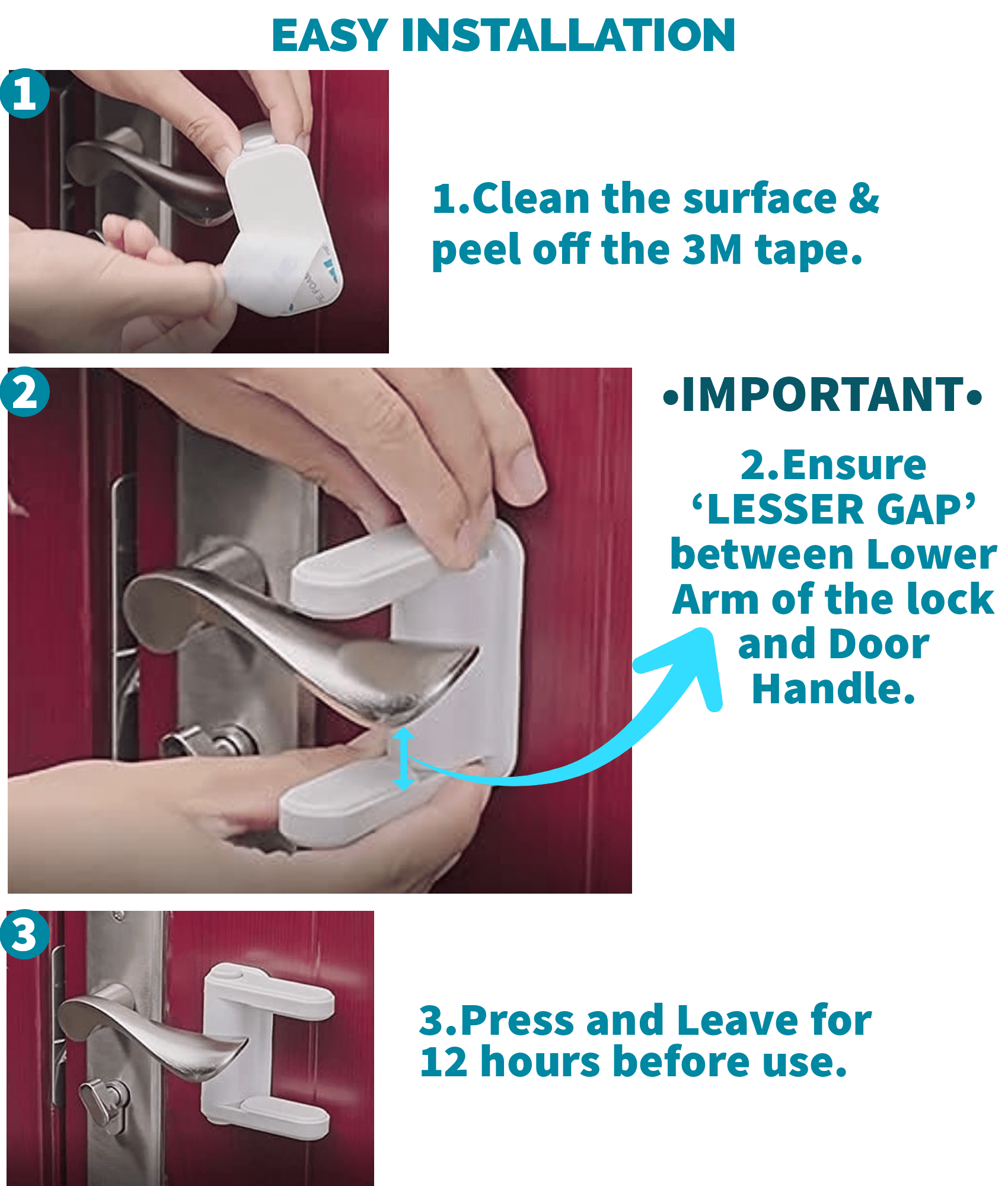 KidDough Baby Proofing Door Handle Safety Locks - Pack of 2 - DoorHandleLocks