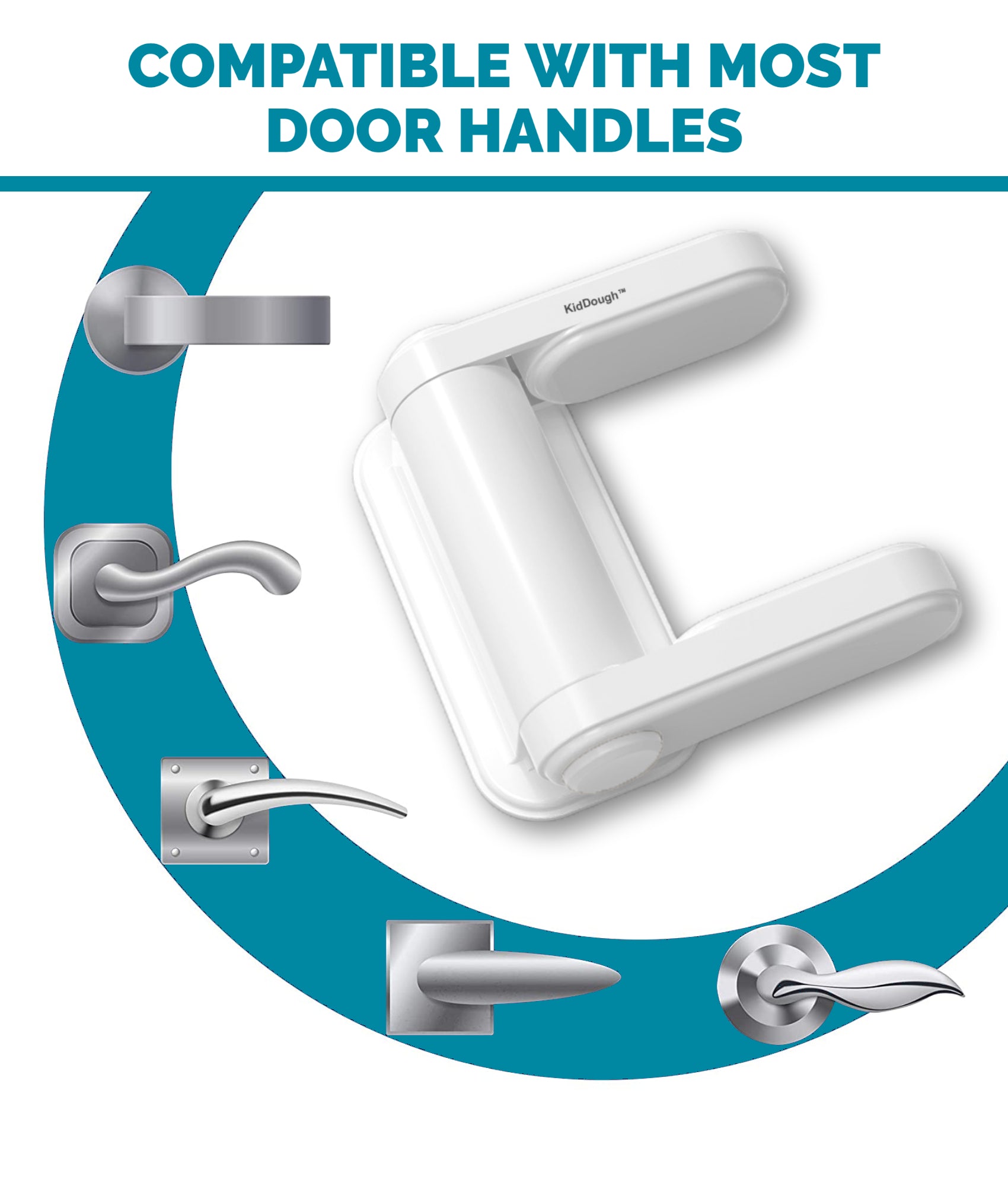 KidDough Baby Proofing Door Handle Safety Locks - Pack of 2 - DoorHandleLocks