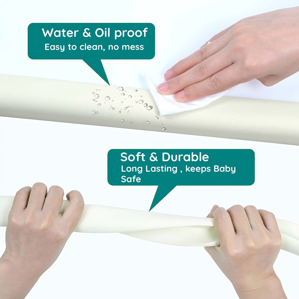 KidDough Baby Proofing Edge & Corner Protector for Kids- Extra Thick for Baby Safety - edgeguard