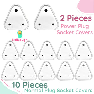 KidDough Baby Proofing Electrical Protector Socket Plug Cover Guards - Pack of 12 - ElectricSocketGuard