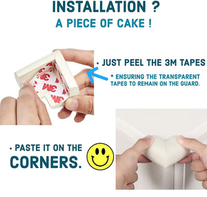 KidDough Baby Proofing Extra Thick Corner Guards - Pack of 10 Off - White Pieces - WhiteCornerGuard