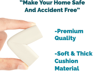 KidDough Baby Proofing Extra Thick Corner Guards - Pack of 10 Off - White Pieces - WhiteCornerGuard