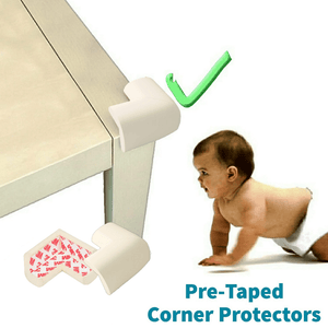 KidDough Baby Proofing Extra Thick Corner Guards - Pack of 10 Off - White Pieces - WhiteCornerGuard