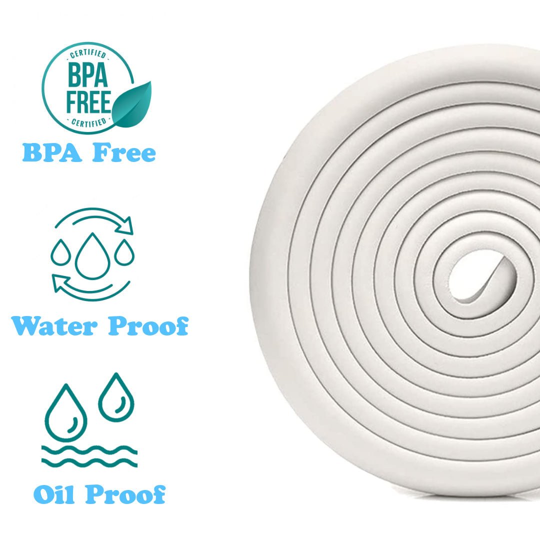 KidDough Baby Proofing Extra Thick Furniture Edge Protector - 5 Mtrs White Safety Strip, - Baby Safety