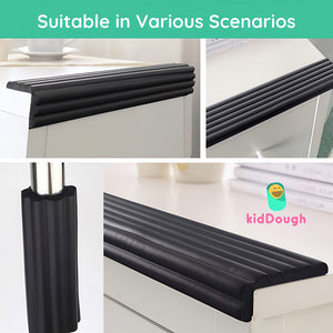 KidDough Baby Proofing Flat Edge Protector - 2 Meters - Black - FlatEdgeBlack