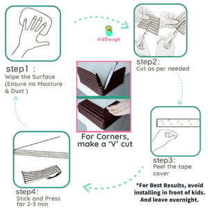 KidDough Baby Proofing Flat Edge Protector - 2 Meters Brown - FlatEdgeBrown