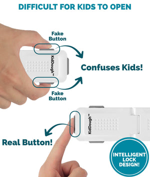 KidDough Baby Proofing Premium Child Safety Lock | Baby Safety (Pack of 4,White) - AngleLock