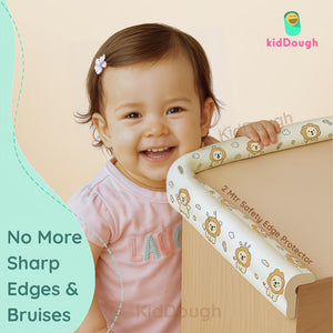 KidDough Baby Proofing Printed Edge Protector - 2 Meters Safety Strip, Dense Edge Guard for Kids Safety, Shock Absorbant Edge Protector, Baby Safety Products (Lion Print) - PrintedEdgeProtector(LionPrint)