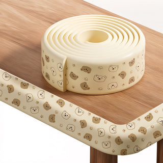 KidDough Baby Proofing Printed Flat Edge Protector - 2 Meters Safety Strip, Furniture, Dense Edge Guard for Kids Safety, Shock Absorbant Edge Protector, Baby Safety Products (Bears) - PrintedEdgeProtectorBear