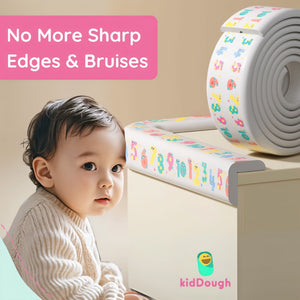 KidDough Baby Proofing 2 Meter Printed Flat Edge Protectors (Numbers) - Baby Safety