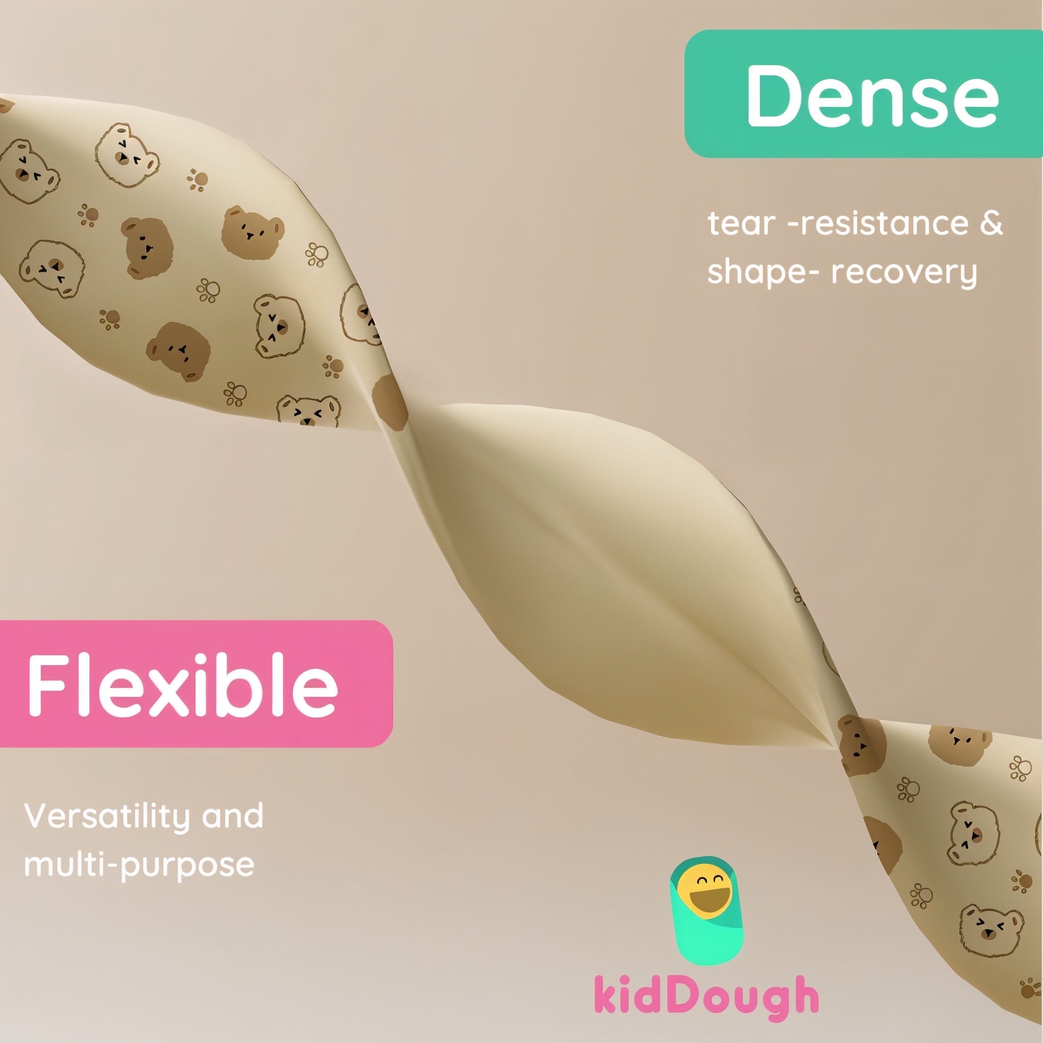 KidDough Baby Proofing Printed Flat Edge Protector - 2 Meters Safety Strip, Furniture, Dense Edge Guard for Kids Safety, Shock Absorbant Edge Protector, Baby Safety Products (Bears) - PrintedEdgeProtectorBear