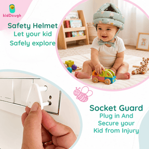 KidDough Baby Proofing Safety Combo Animal Print Helmet Kit | The Mom Store - Baby Safety