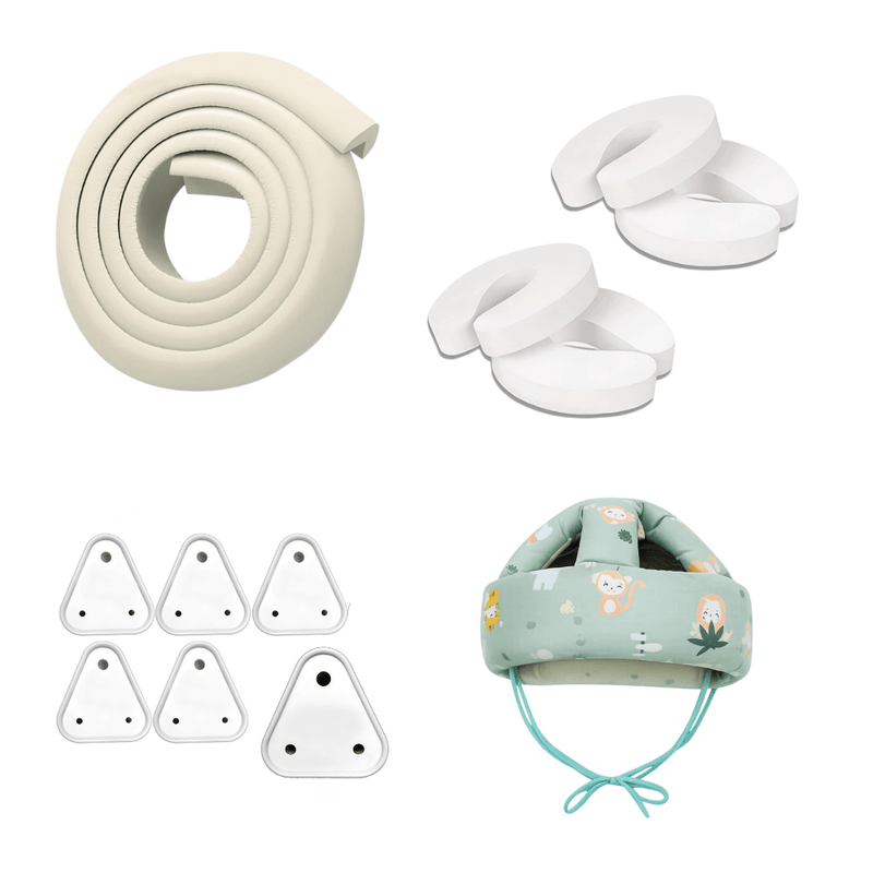 KidDough Baby Proofing Safety Combo Animal Print Helmet Kit | The Mom Store