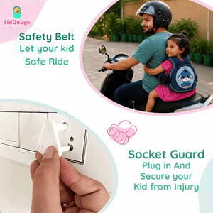 KidDough Baby Proofing Safety Combo Blue Cartoon Belt Kit | The Mom Store - Baby Safety