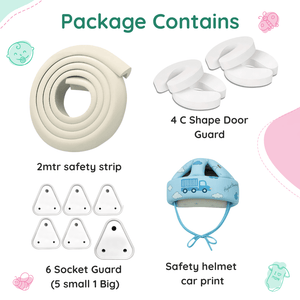 KidDough Baby Proofing Safety Combo Car Print Helmet Kit | The Mom Store - Baby Safety