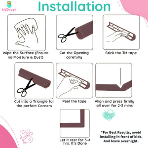 KidDough Baby Proofing U - Shape Safety Strip - 2 Meters Black - U - ShapeBlack