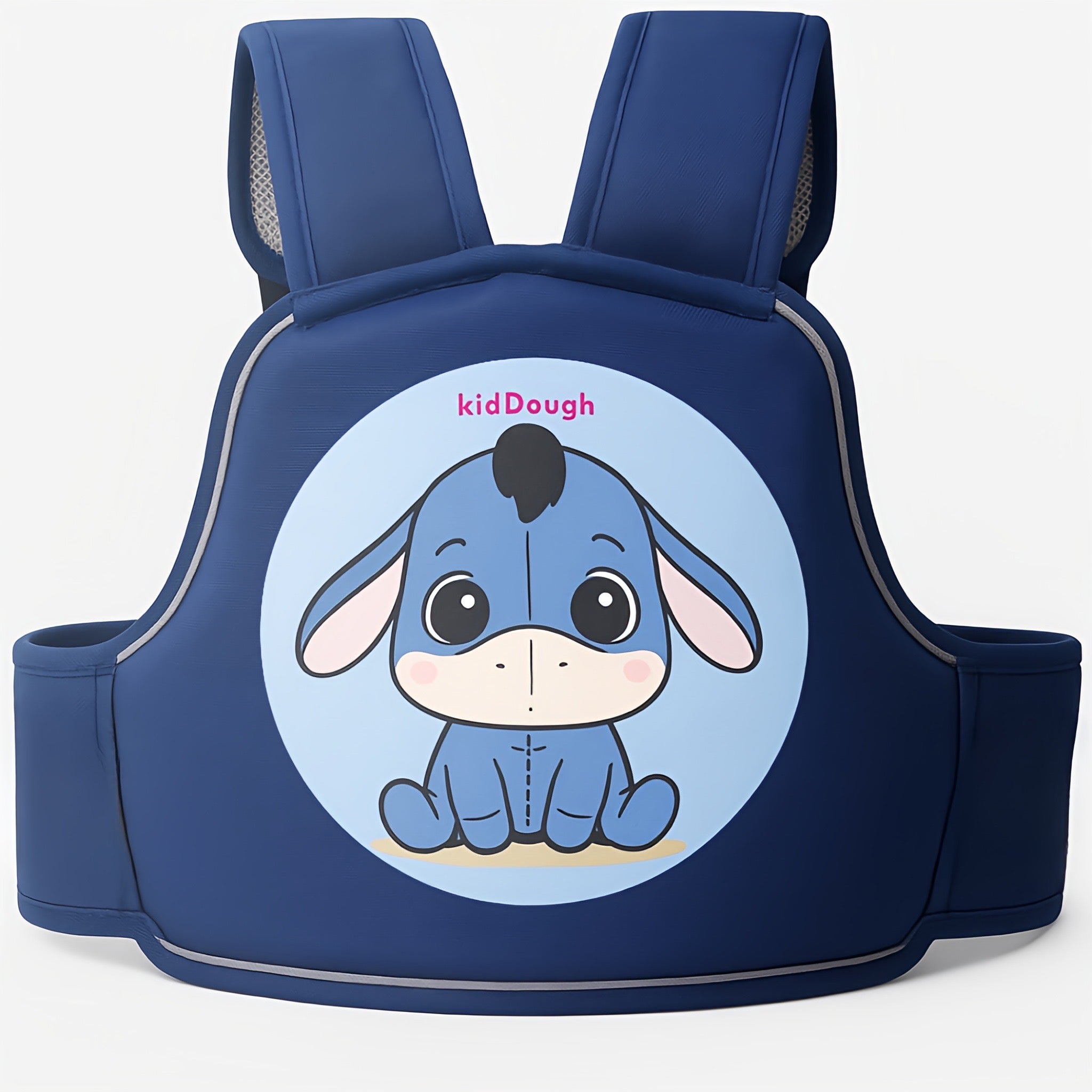 Kiddough Baby Safety Belt for Kids | Two Wheeler Bike/Scooty Belt for Kids Safety (Cartoon Blue) - Baby Safety Belt