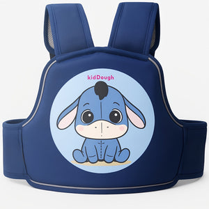 Kiddough Baby Safety Belt for Kids | Two Wheeler Bike/Scooty Belt for Kids Safety (Cartoon Blue) - Baby Safety Belt