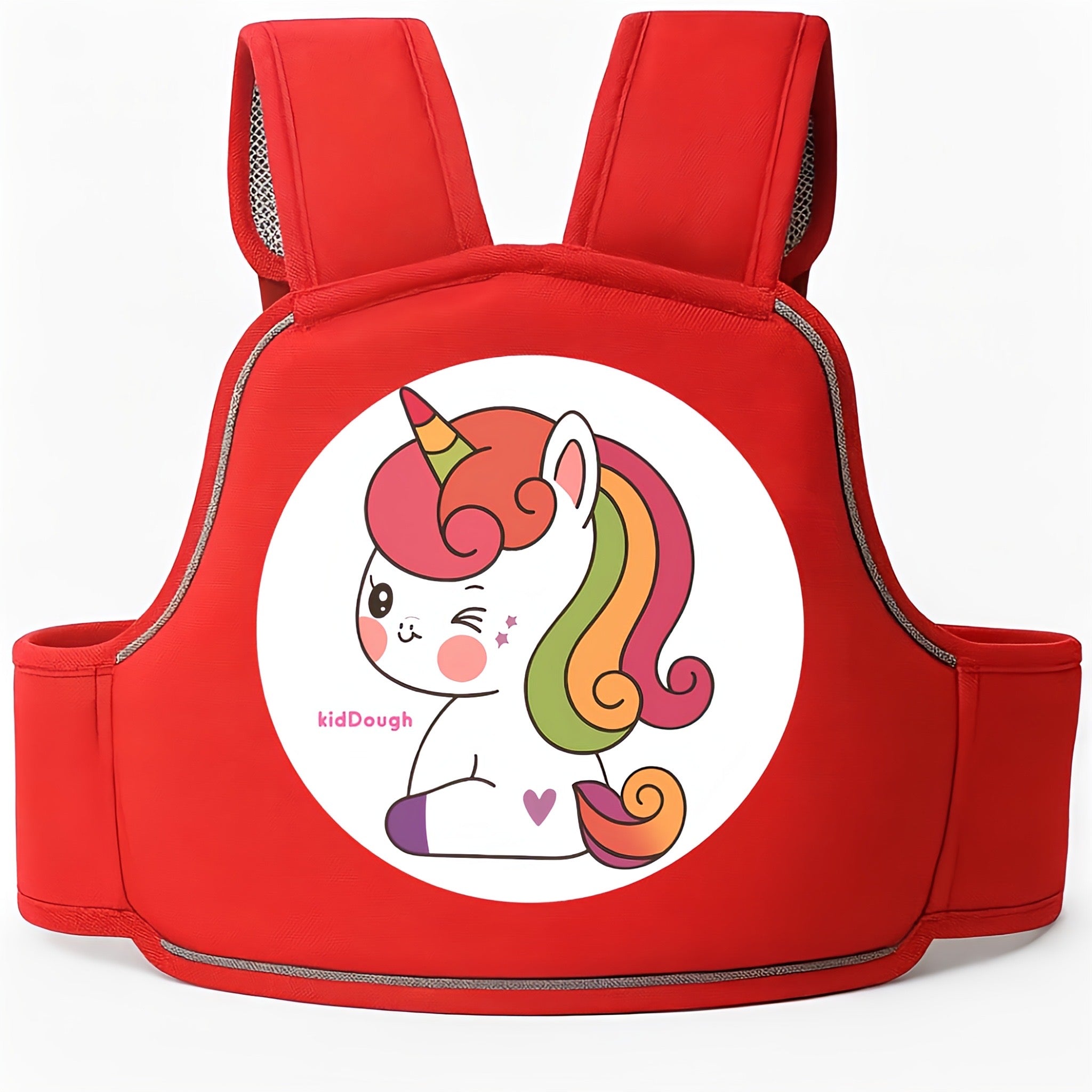 Kiddough Baby Safety Belt for Kids | Two Wheeler Bike/Scooty Belt for Kids Safety (Cartoon Red) - Baby Safety Belt