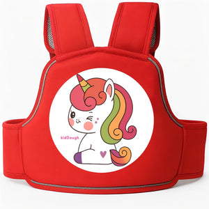 Kiddough Baby Safety Belt for Kids | Two Wheeler Bike/Scooty Belt for Kids Safety (Cartoon Red) - Baby Safety Belt