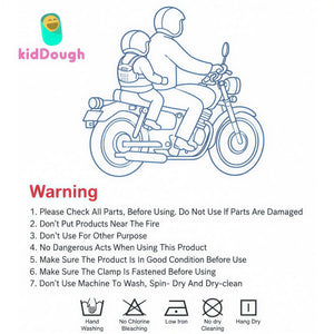 KidDough Baby Safety Belt for Two Wheeler Bike/Scooty | Harness Safety Belt for Kids Safety | Strong Buckles with Adjustable Straps and Double Stiching for Extra Safety (Printed Green) - Baby Safety Belt