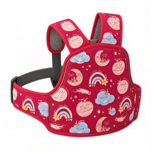 KidDough Baby Safety Belt for Two Wheeler Bike/Scooty | Harness Safety Belt for Kids Safety | Strong Buckles with Adjustable Straps and Double Stiching for Extra Safety (Printed Red) - Baby Safety Belt
