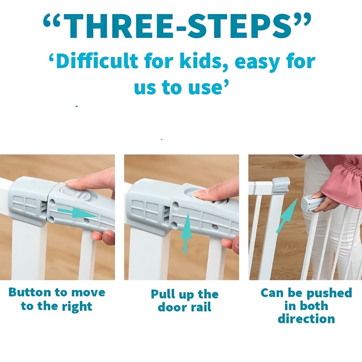 KidDough Baby Safety Gate: Auto Close with Double Lock System (75-82cms) -