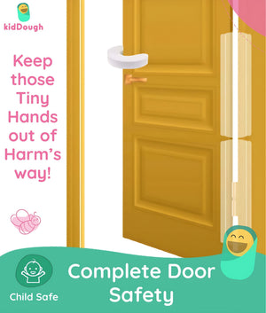 KidDough Baby Safety Kit | 2 Door Hinge Guard & Stopper, 5 Safety Locks, 6 Socket Guards - DCPKit