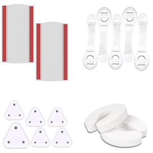 KidDough Baby Safety Kit | 2 Door Hinge Guard & Stopper, 5 Safety Locks, 6 Socket Guards - DCPKit