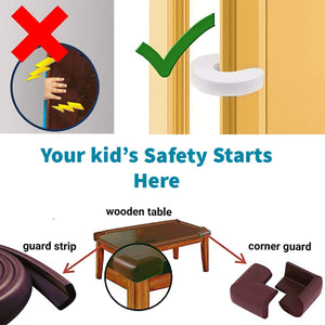 KidDough Baby Safety Kit - 5 Mtrs Edge+4 Guards+5 Safety Locks+6 Socket Guards+2 Door Stopper - 5MtrSafetyKit