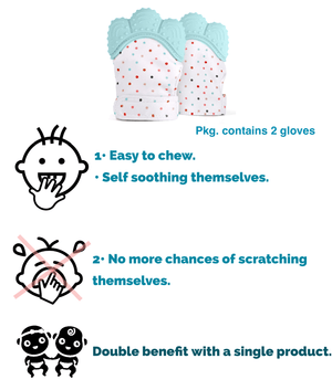 KidDough Baby Soft Teething Mitten Teether Glove | Teether for 3 to 6 Months Baby - TeetherGlove