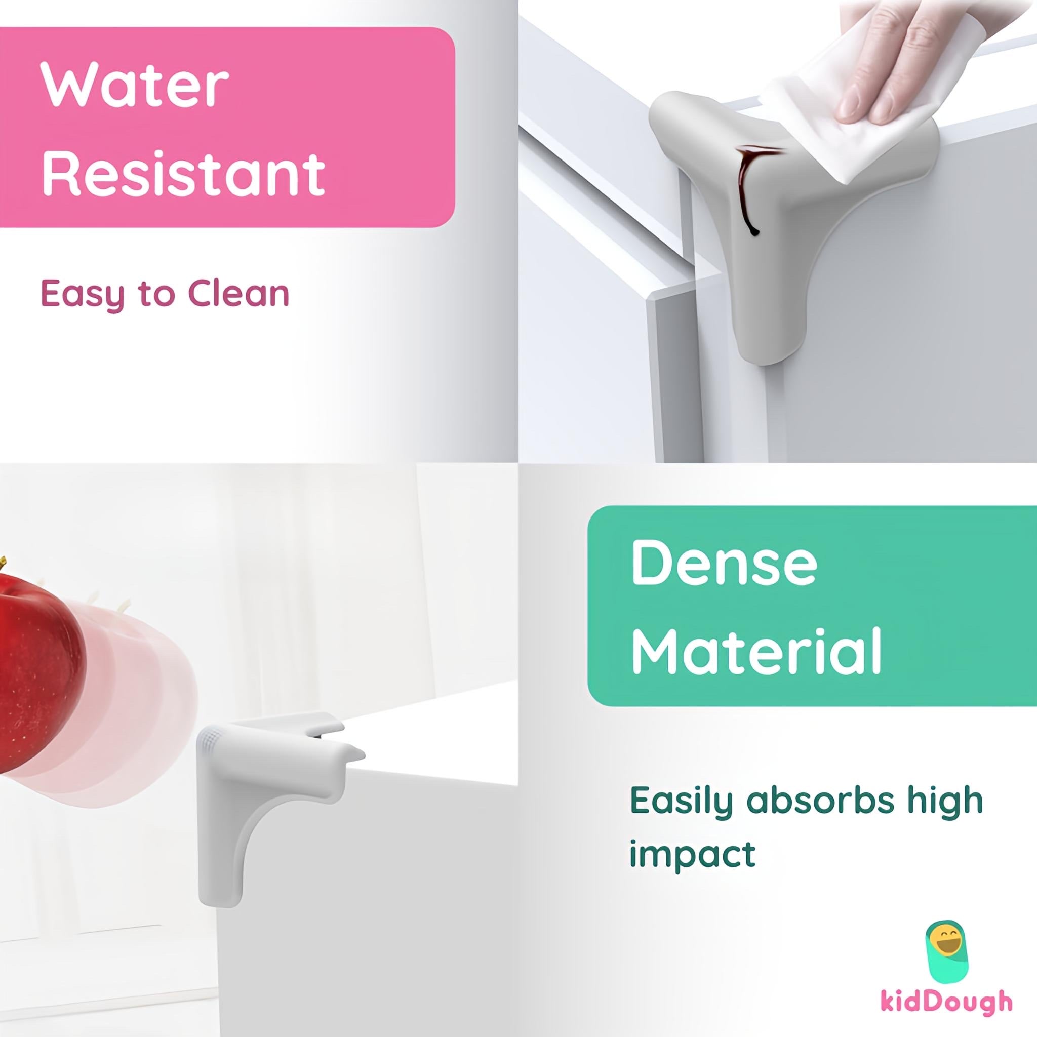 KidDough Corner Guards for Baby Safety, Soft Silicon Table Edge Protectors, Very Soft, 4Pcs/Pack - Silicon Corner Guards