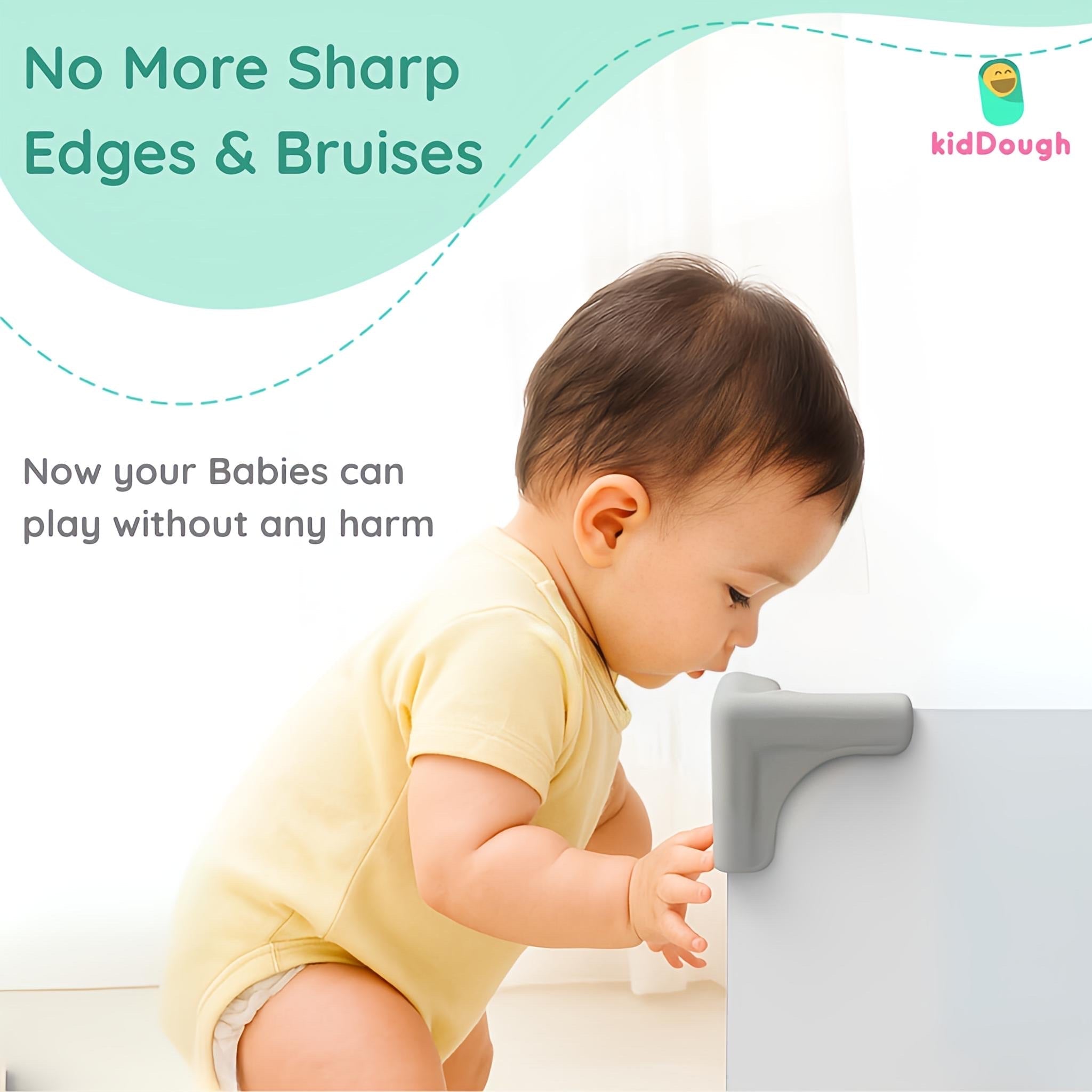 KidDough Corner Guards for Baby Safety, Soft Silicon Table Edge Protectors, Very Soft, 4Pcs/Pack - Silicon Corner Guards