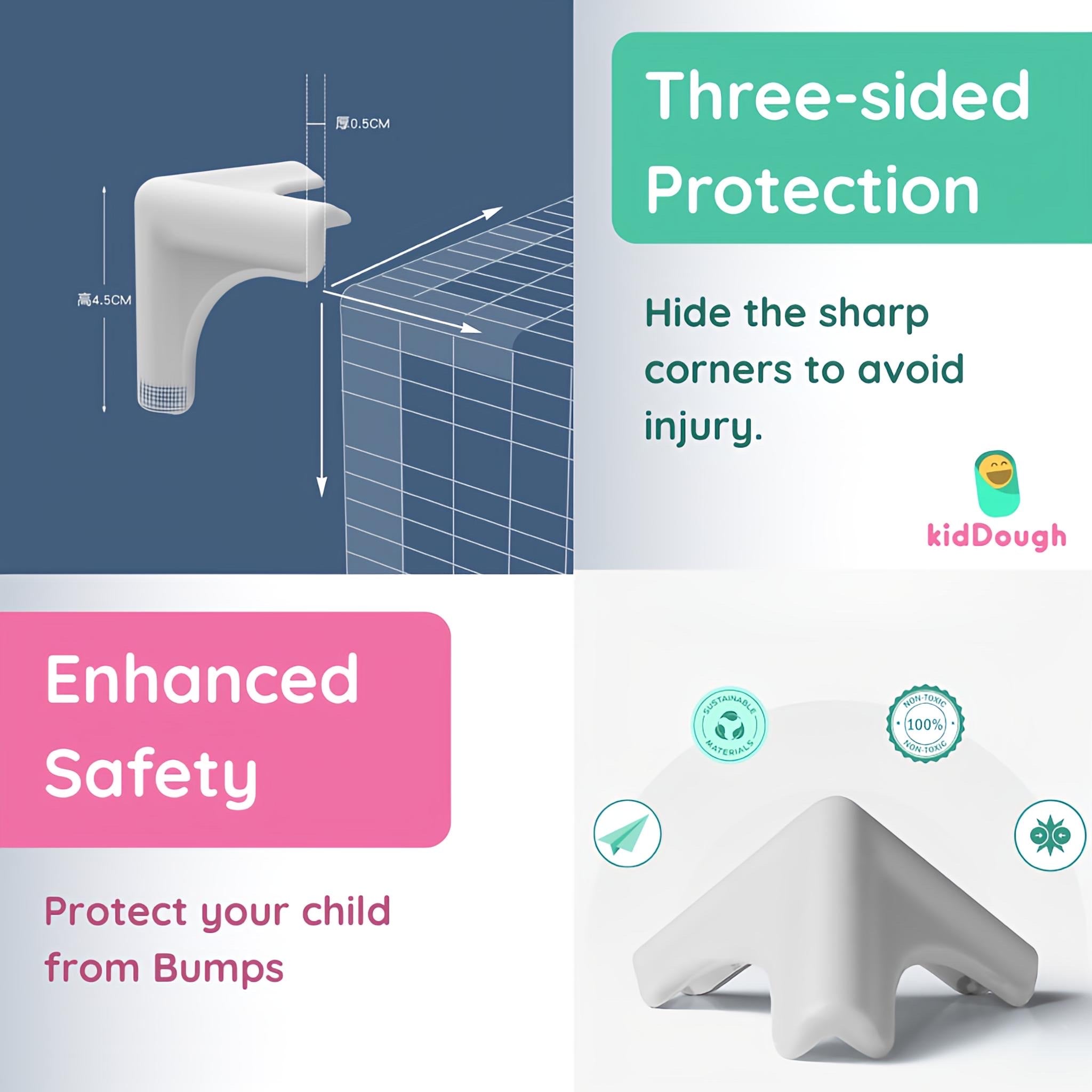 KidDough Corner Guards for Baby Safety, Soft Silicon Table Edge Protectors, Very Soft, 4Pcs/Pack - Silicon Corner Guards