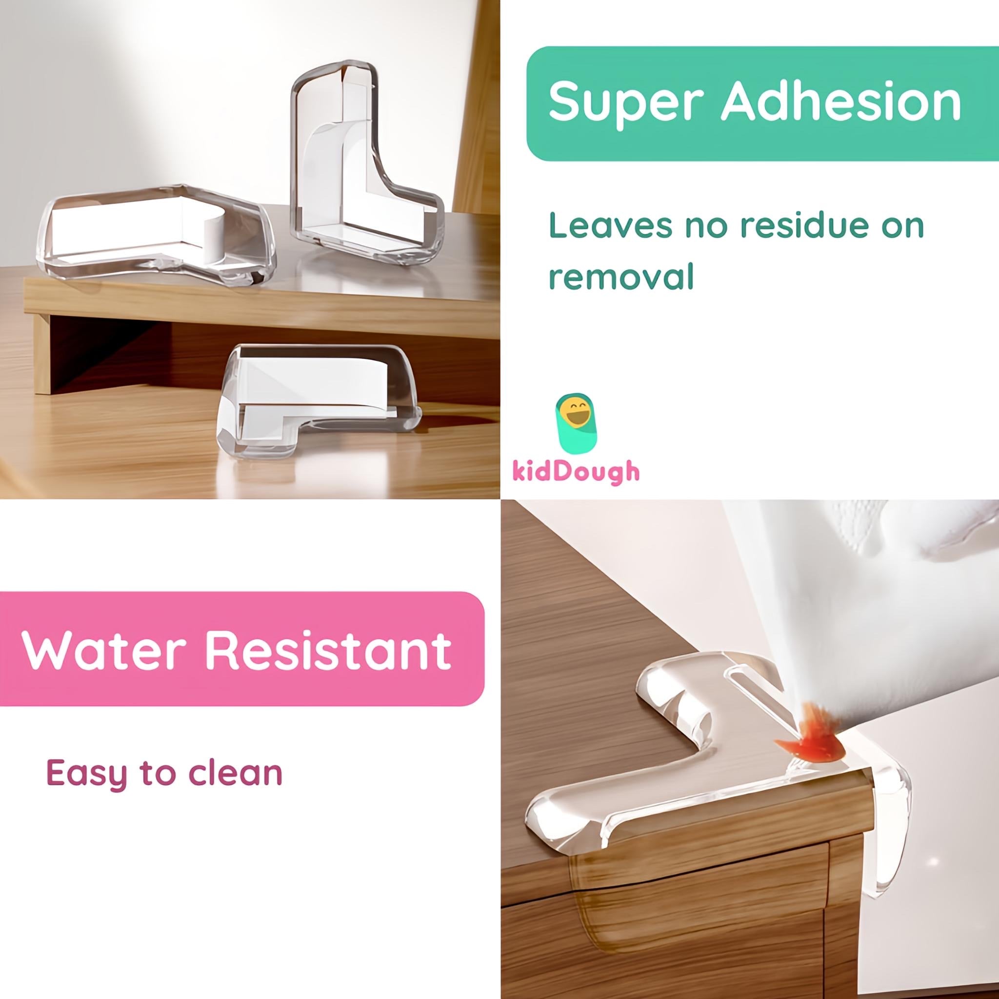 KidDough Corner Protector for Furniture, Table Edge Guards, L Shape, 10 Pack, Baby Safety Corner Protectors - Transparent L - Shape Corner Guards