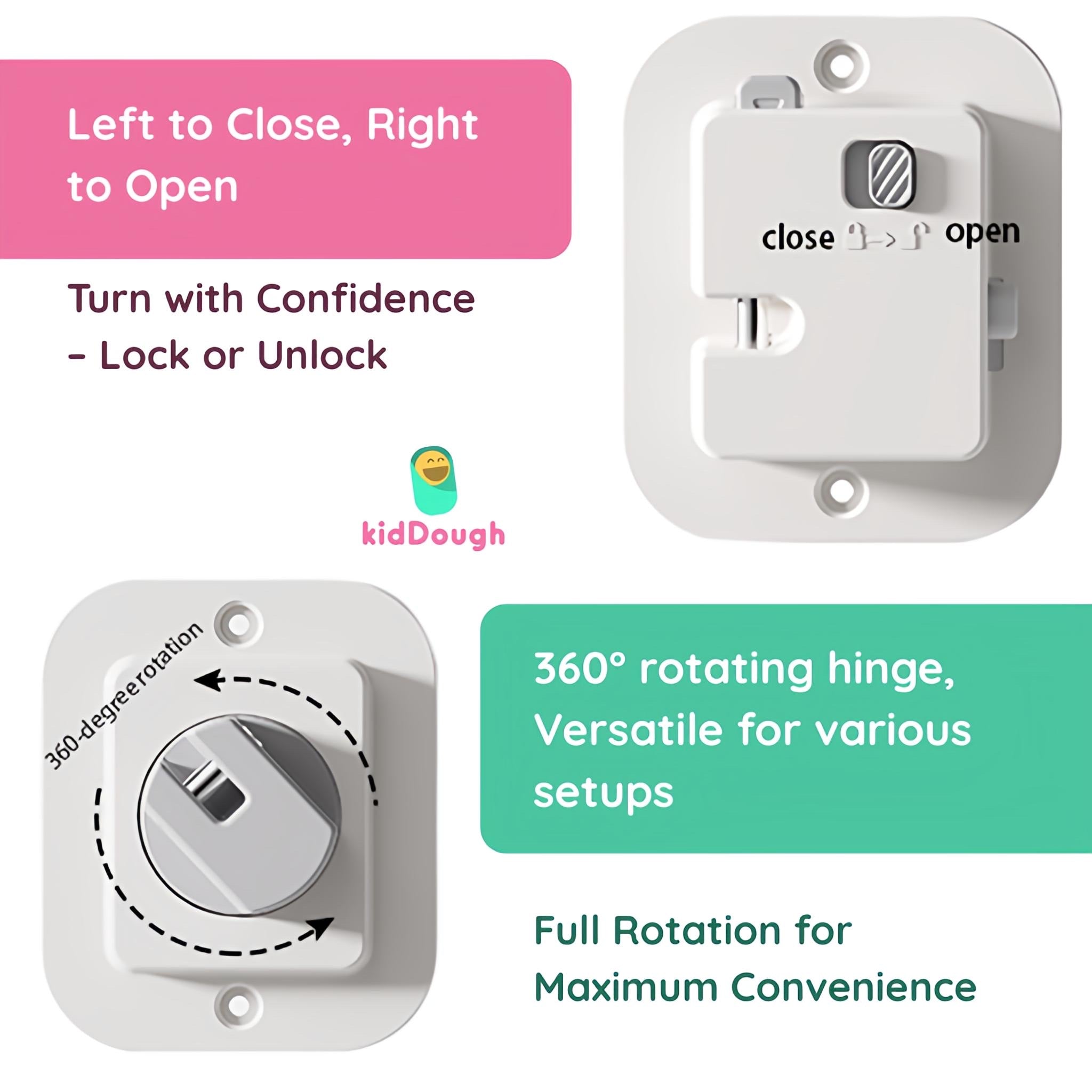 KidDough Door Latch Chain Safety Lock, Door/Window Chain for Secure Home | Ideal for Bedroom, Bathroom, Sliding Doors | Safety Lock for Kids, 1 Piece - Chain Safety Lock
