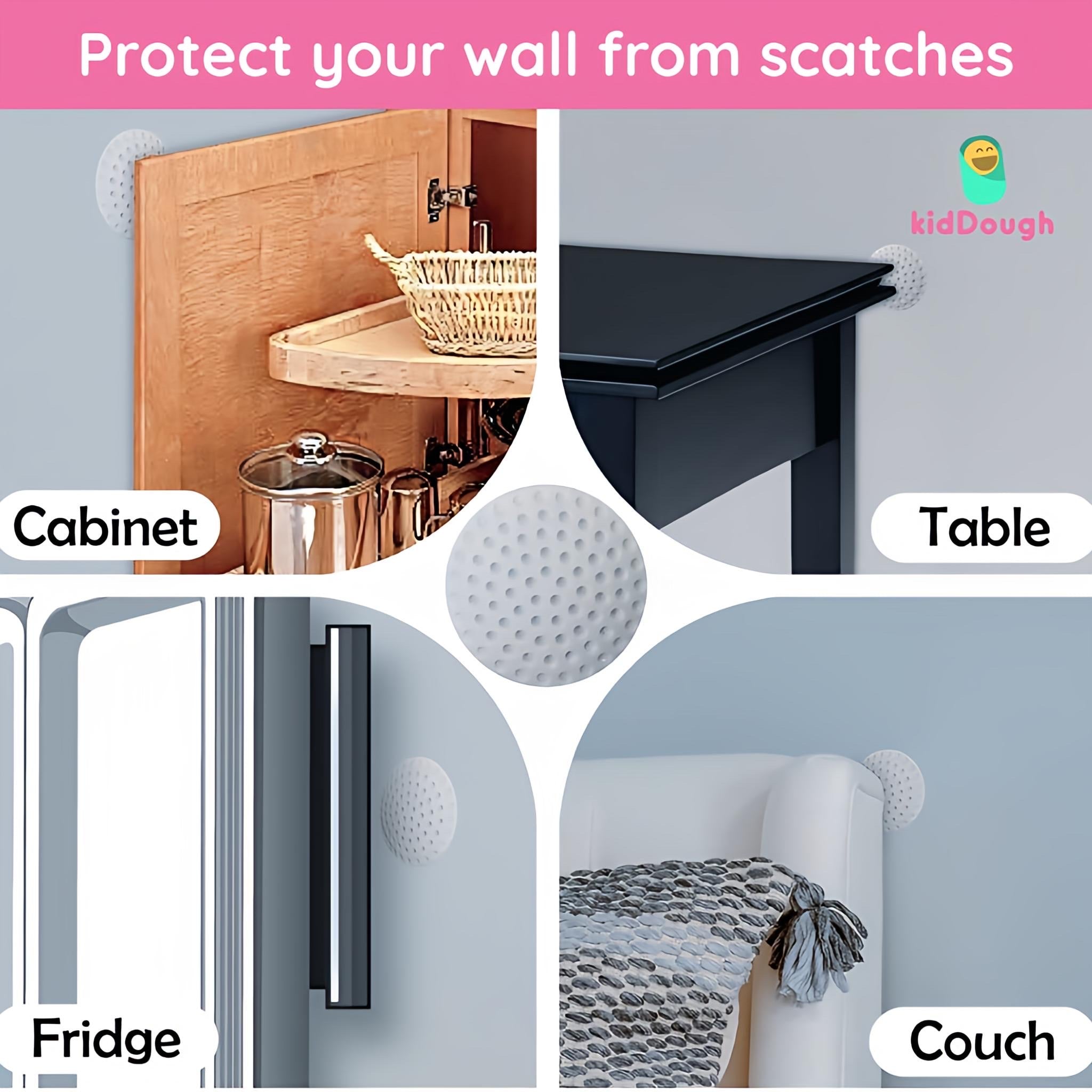 KidDough Door Stopper Bumper, Wall and Door Protector, Noise Reduction, Door Handle Knob Wall Shield Bumper Guard for Wall - Anti - Collison Silent Pads