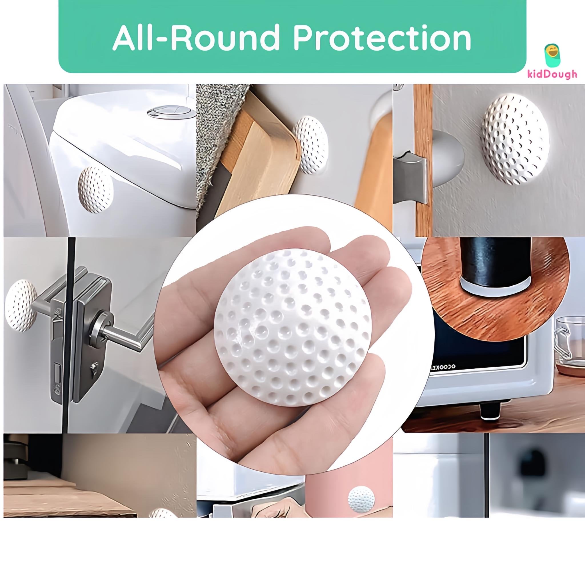 KidDough Door Stopper Bumper, Wall and Door Protector, Noise Reduction, Door Handle Knob Wall Shield Bumper Guard for Wall - Anti - Collison Silent Pads